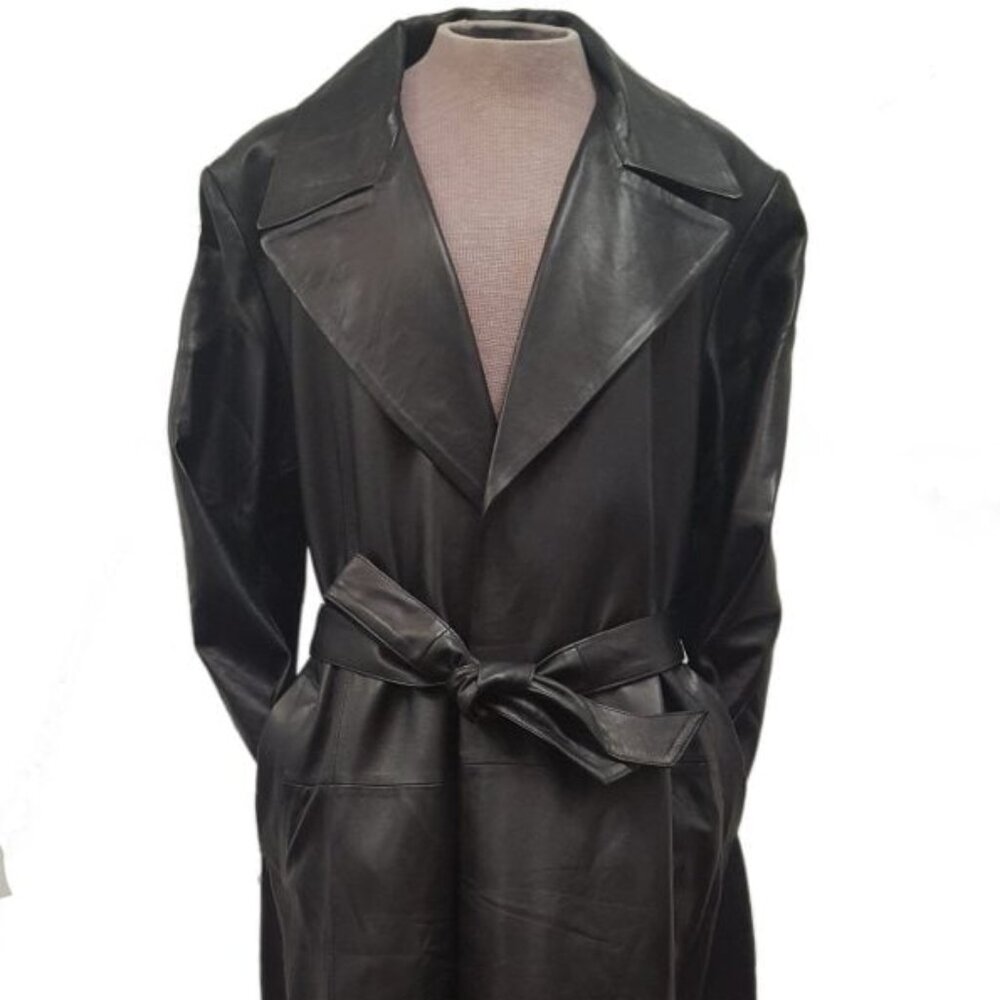 Men’s Soft Lambskin Leather Trench Coat Blade Movie Wesley Snipes Inspired